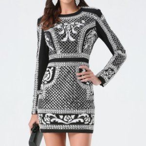 Bebe - Fully Beaded Crepe Dress